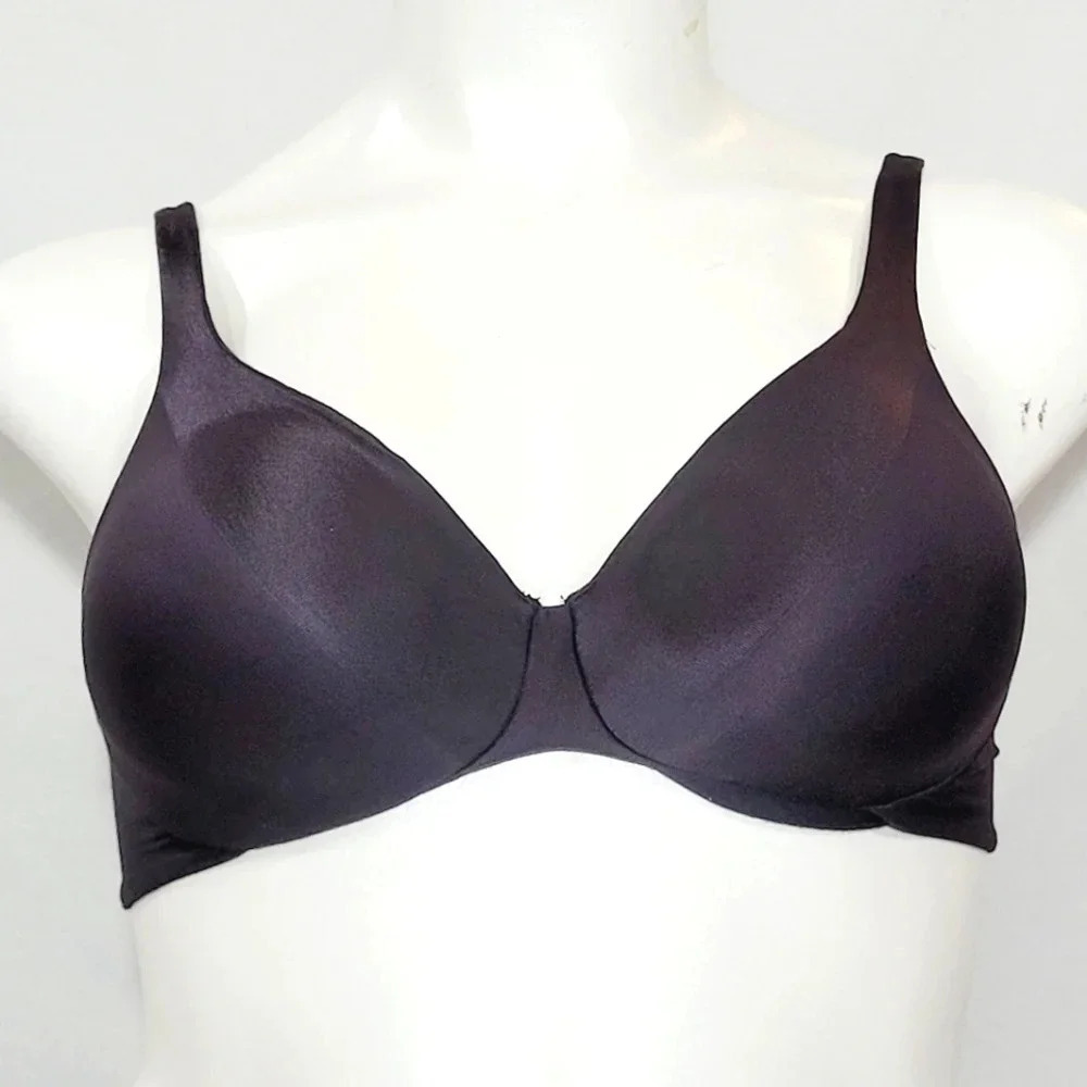 34D Bali 3911 Platinum Tailored Shape System Underwire Bra Black Gently Pre-owne